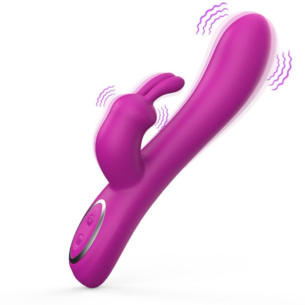 Vibromasseur point G à tête de lapin pour débutants Stimulateur de clitoris Vibromasseur gode USB Vibromasseurs pour adultes