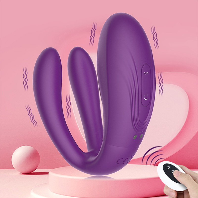 Vibromasseur clitoris vaginal télécommandé en violet